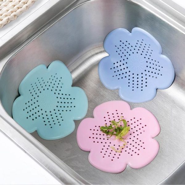 Flower Shape Bathroom Floor Drain Hair Stopper Filter Sink Strainer (White) - Image 5