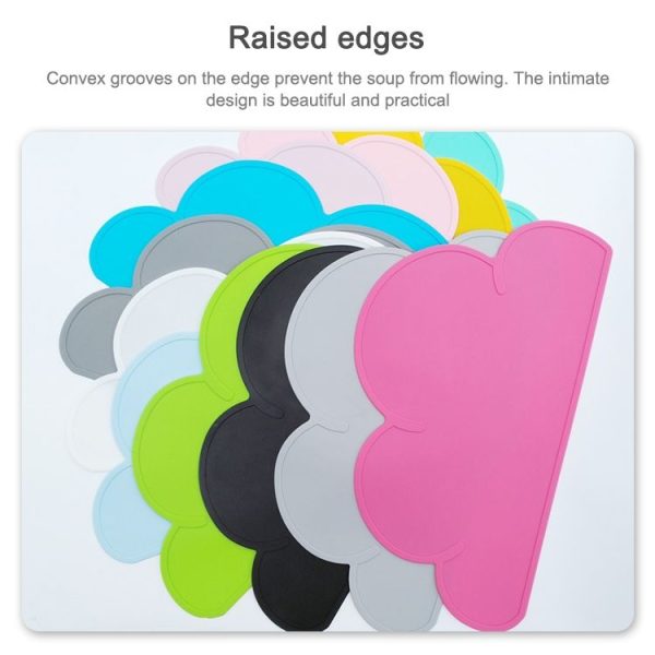 Children Cloud Silicone Placemat Waterproof Environmental Protection Student Table Mat, Color: Light Green - Image 4