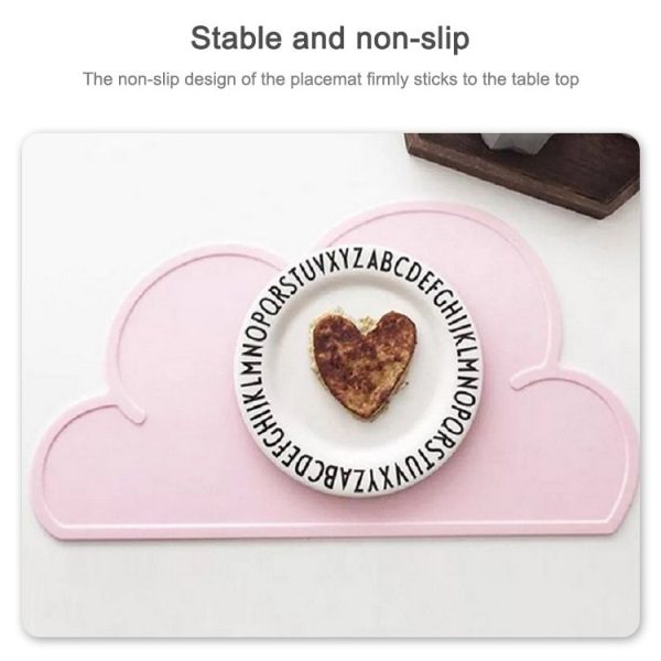 Children Cloud Silicone Placemat Waterproof Environmental Protection Student Table Mat, Color: Light Green - Image 5