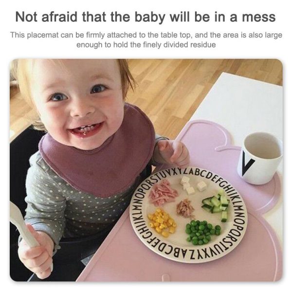 Children Cloud Silicone Placemat Waterproof Environmental Protection Student Table Mat, Color: Light Green - Image 6