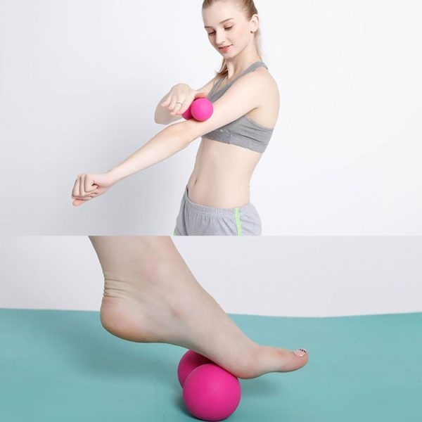 Silicone Elastic Fitness Massage Ball Yaga Ball (Rose Red) - Image 6