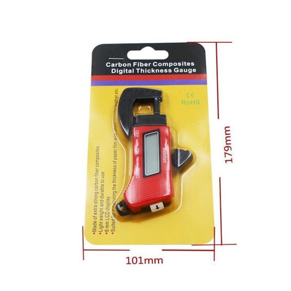 Plastic Electronic Digital Thickness Gauge Professional Construction Tools (Red) - Image 7