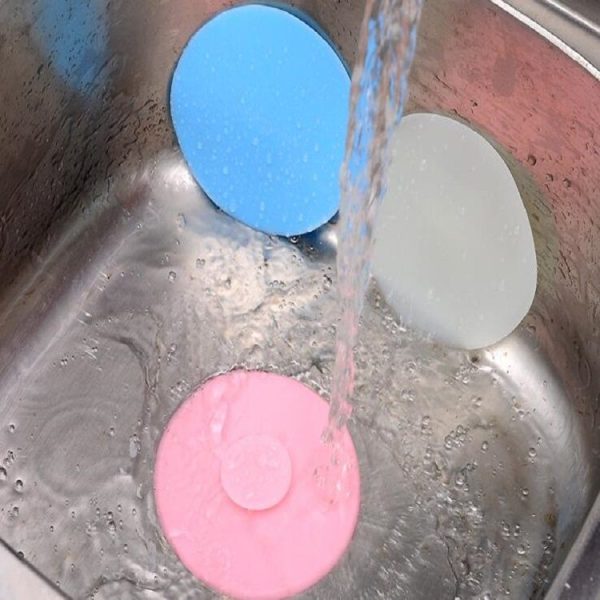 Wash Basin Silicone Floor Drain Cover Kitchen Pool Water Plug Bathroom Tray Sink Leak-proof Cover (Pink) - Image 6