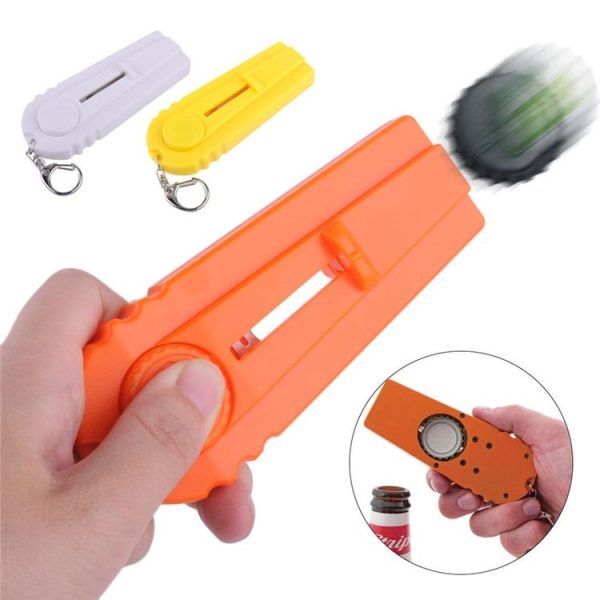 Launcher Beer Bottle Opener Shooting Flying keychain Ring (White) - Image 3