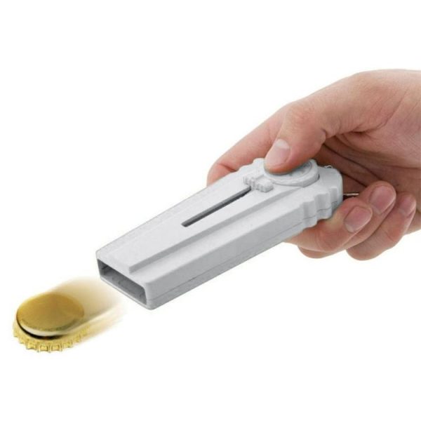 Launcher Beer Bottle Opener Shooting Flying keychain Ring (White) - Image 4