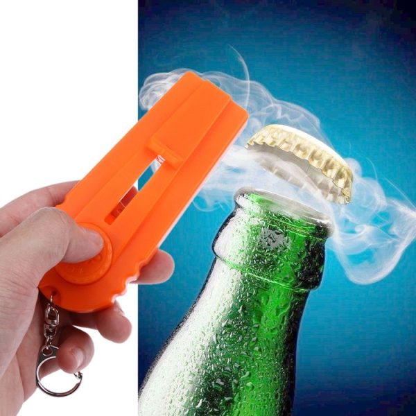 Launcher Beer Bottle Opener Shooting Flying keychain Ring (White) - Image 7