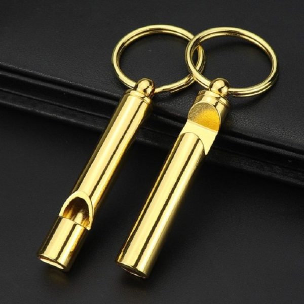 2 PCS Metal Whistle Bottle Opener Keychain Creative Multifunctional Key Ring Pendant, Color: Gold - Image 2
