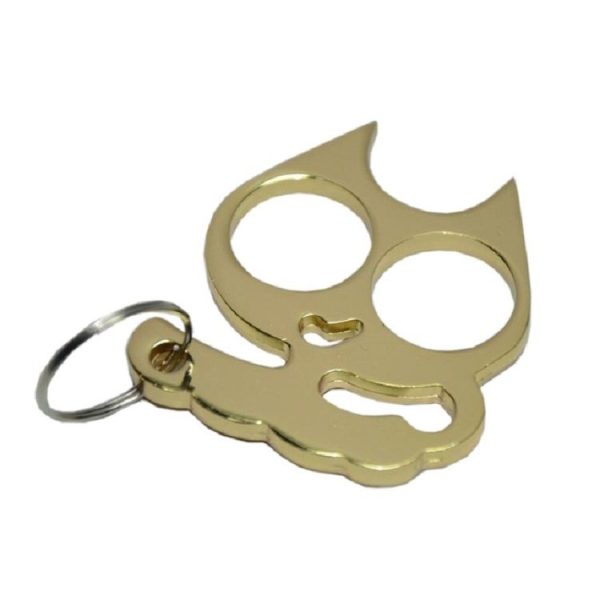 5 PCS Kitty Outdoor Metal Self-defense Keychain Outdoor Self-defense Window Breaking Tool, Size: 0.45 x 5.3 x 6.1 cm (Gold) - Image 2