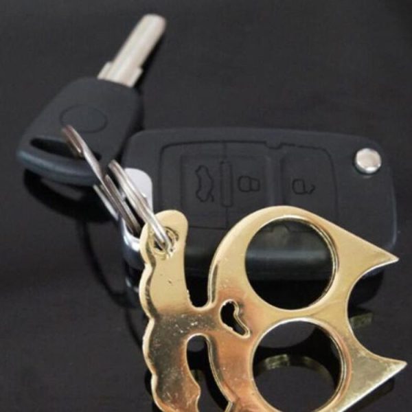5 PCS Kitty Outdoor Metal Self-defense Keychain Outdoor Self-defense Window Breaking Tool, Size: 0.45 x 5.3 x 6.1 cm (Gold) - Image 3