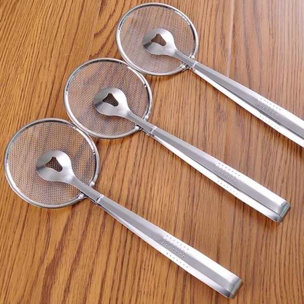 Stainless Steel Fried Food Drain Net Spoon with Clip - Image 5