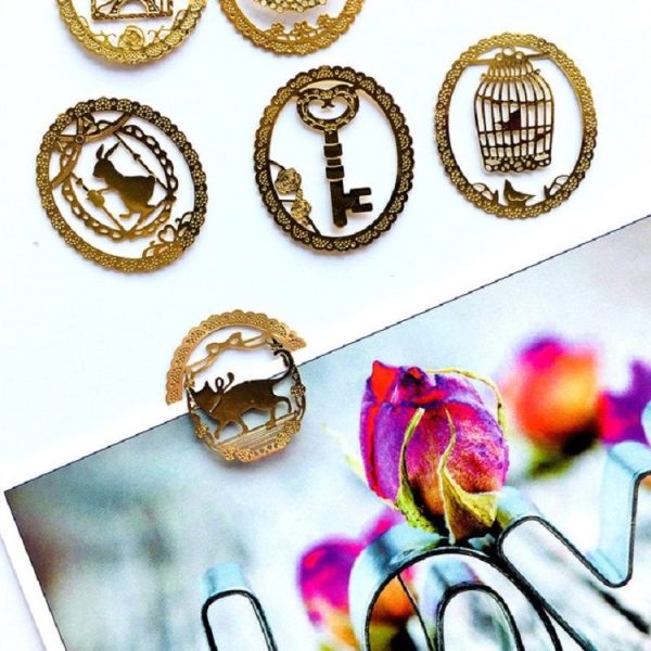 4 PCS Creative Mini Metal Hollow Bookmark Office Stationery Gift, Style Random Delivery - Image 3