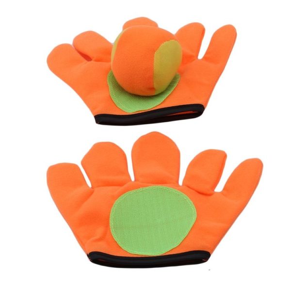 Outdoor Sports Toys Children Plush Sticky Ball Catching Gloves Set, Size: L