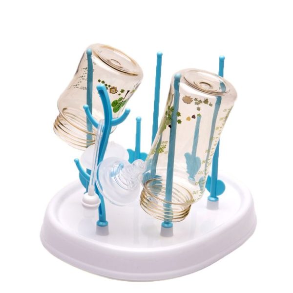 Baby Bottle Drying Rack Simple Tree Shape Cleaning Dryer Detachable Useful Infant Milk Cup Nipple Pacifier Holder (Blue) - Image 4