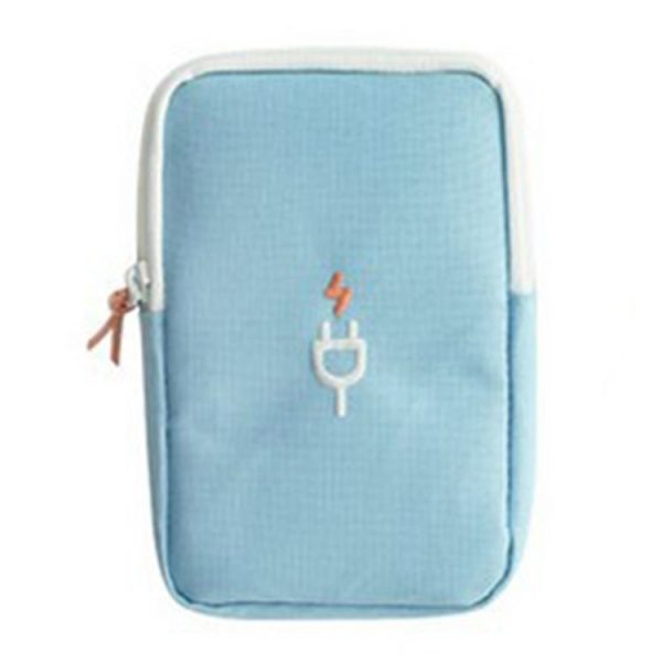 Travel Portable Charger Headset Cable Storage Bag (Lake Blue) - Image 2
