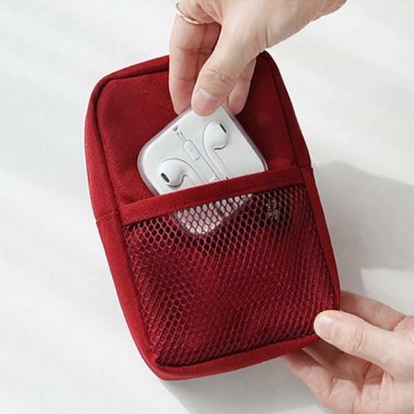 Travel Portable Charger Headset Cable Storage Bag (Lake Blue) - Image 3