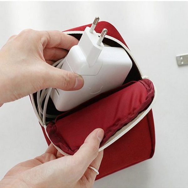 Travel Portable Charger Headset Cable Storage Bag (Lake Blue) - Image 4
