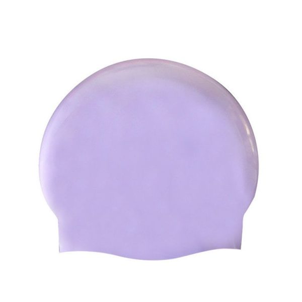 Glossy Seamless Pure Silicone High Elasticity Professional Swimming Cap (Purple) - Image 2