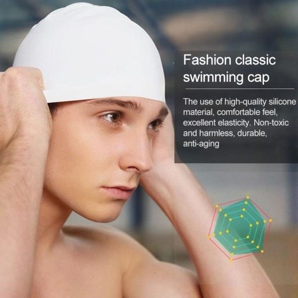 Glossy Seamless Pure Silicone High Elasticity Professional Swimming Cap (Purple) - Image 5
