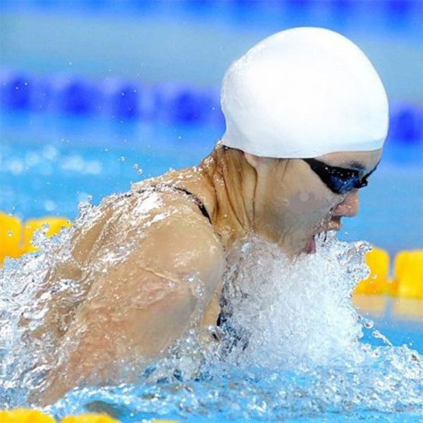 Glossy Seamless Pure Silicone High Elasticity Professional Swimming Cap (Purple) - Image 6