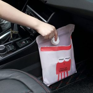 15 PCS Creative Cute Car Garbage Bag Paste-type Cleaning Bag for Car Interior (Pink)