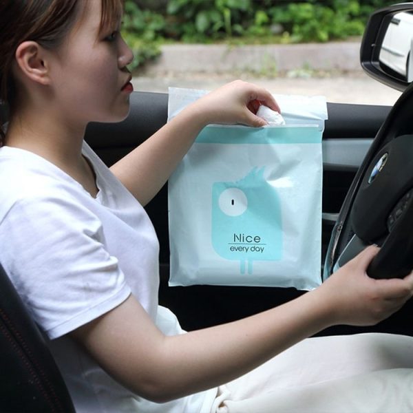 15 PCS Creative Cute Car Garbage Bag Paste-type Cleaning Bag for Car Interior (Pink) - Image 6