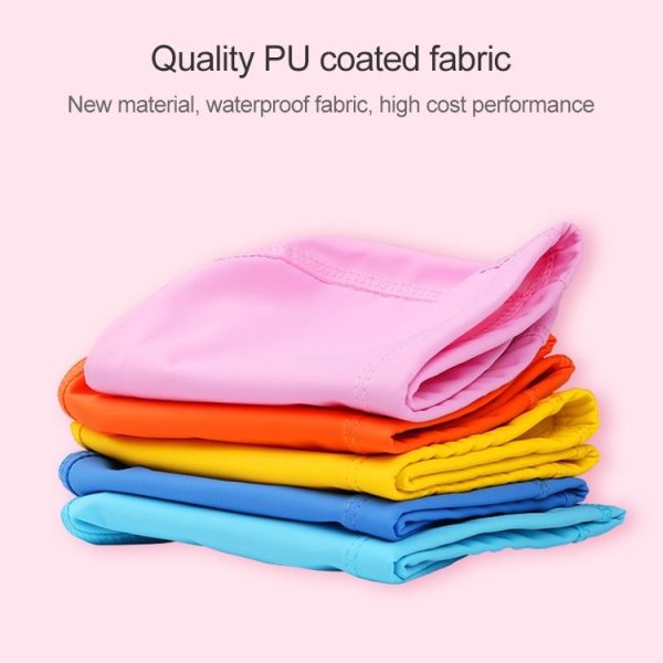 Children Waterproof Hair Care PU Coated Cartoon Pattern Swimming Cap (Pink Bear) - Image 5
