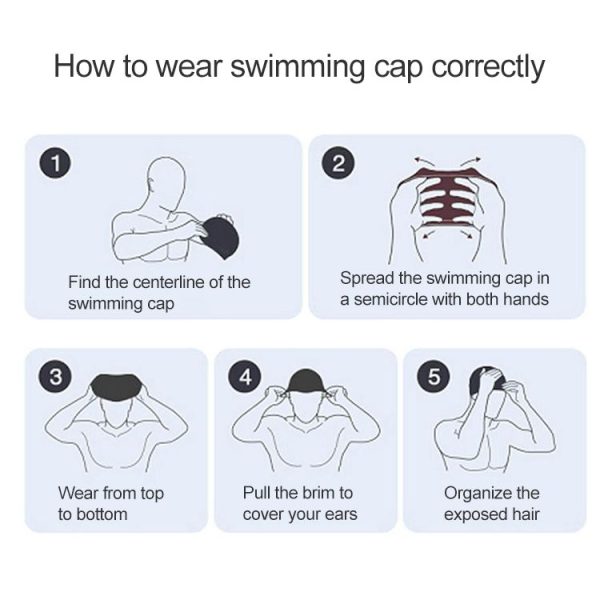 Children Waterproof Hair Care PU Coated Cartoon Pattern Swimming Cap (Pink Bear) - Image 8