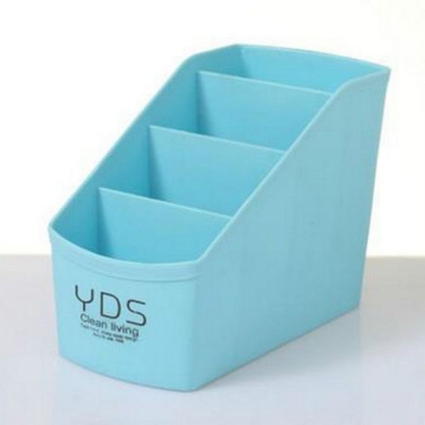 Grid Desktop Sundries Storage Box Makeup Organizer Cosmetic Closet Bin Case (Blue) - Image 2