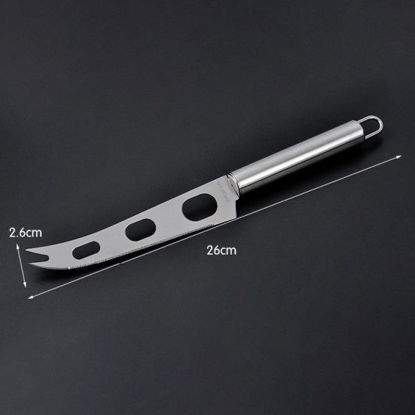Stainless Steel Cheese Knife With Fork Tip Cheese Butter Knife Slicer Butter Pizza Cutter - Image 2