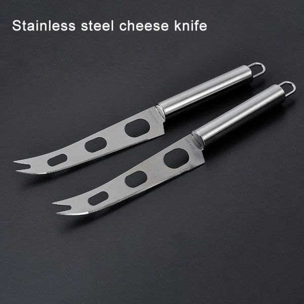 Stainless Steel Cheese Knife With Fork Tip Cheese Butter Knife Slicer Butter Pizza Cutter - Image 3