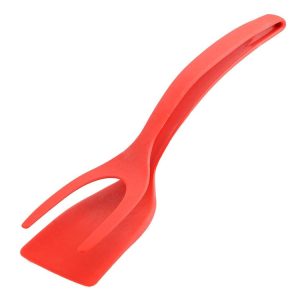 2 in 1 Silicone Omelette Toast Spatula Spoon (Red)