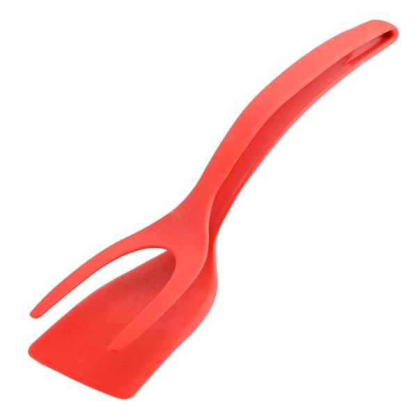 2 in 1 Silicone Omelette Toast Spatula Spoon (Red)