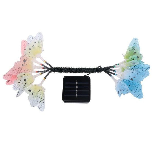 Solar Powered Butterfly Fiber Optic Fairy String Waterproof Christmas Outdoor Garden Holiday Lights, Size: 4m 12LEDs - Image 2