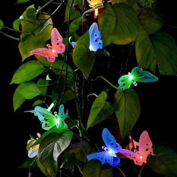 Solar Powered Butterfly Fiber Optic Fairy String Waterproof Christmas Outdoor Garden Holiday Lights, Size: 4m 12LEDs - Image 7