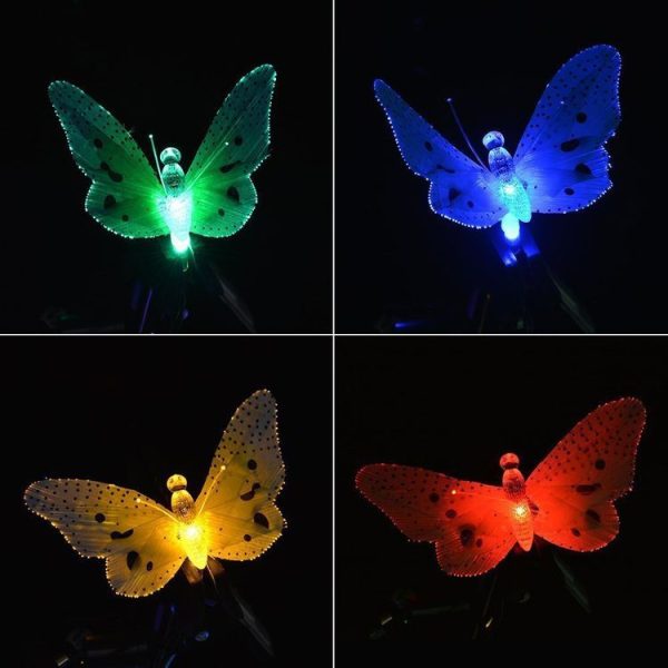 Solar Powered Butterfly Fiber Optic Fairy String Waterproof Christmas Outdoor Garden Holiday Lights, Size: 5m 20LEDs - Image 3