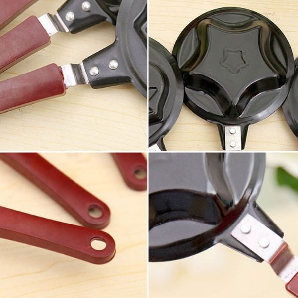 2 PCS B650417 Cute Cartoon Shaped Egg Mould Pans Nonstick Stainless Mini Breakfast Egg Frying Pans (Strawberry) - Image 4