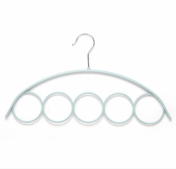 Five-Ring Rope Holder Ties Hanger Belt Rack Scarves Hanger Organizer (Blue) - Image 7