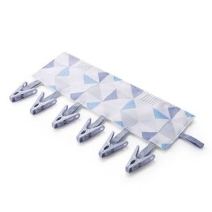 Household Portable Multi-function Fabric Hanger Folding Bathroom Rack Hanging Storage Drying Clothes Underwear Clips No Hanging Bag (Lattice)
