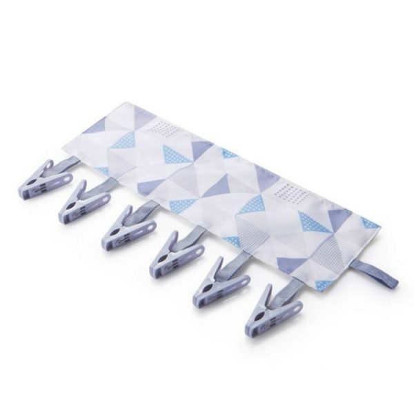Household Portable Multi-function Fabric Hanger Folding Bathroom Rack Hanging Storage Drying Clothes Underwear Clips No Hanging Bag (Lattice) - Image 2