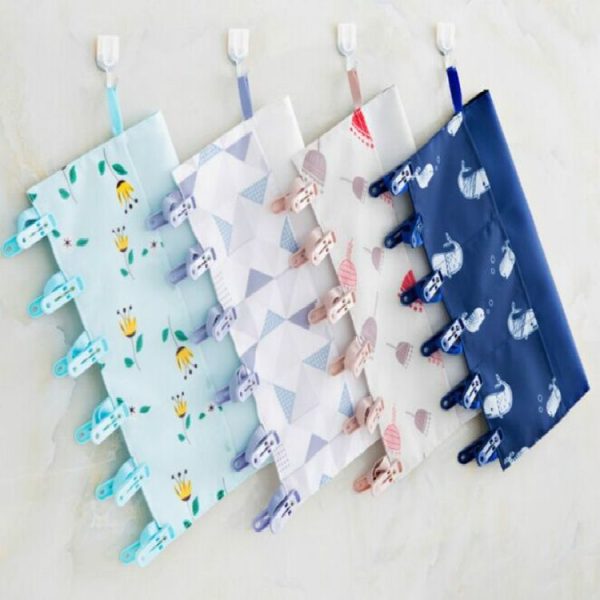 Household Portable Multi-function Fabric Hanger Folding Bathroom Rack Hanging Storage Drying Clothes Underwear Clips No Hanging Bag (Lattice) - Image 5