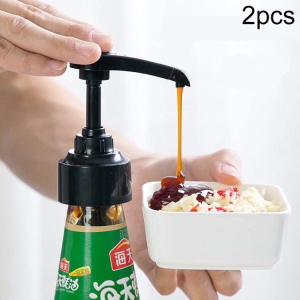 2pcs Household Fuel Consumption Quantitative Bottle Press Type Nozzle Pump Head (Black)