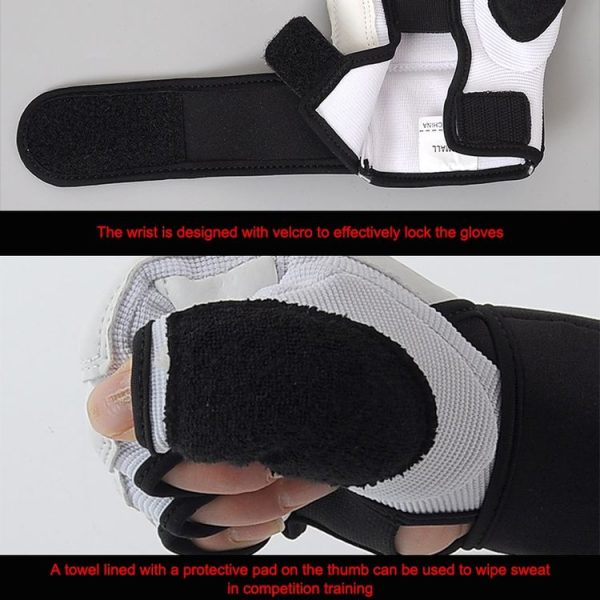 Half Fingers Adults Sandbag Training Boxing Gloves PU Leather Fitness Sparring Taekwondo Gloves, SIZE: M - Image 7