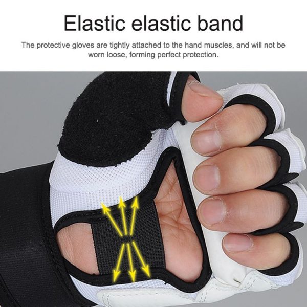 Half Fingers Adults Sandbag Training Boxing Gloves PU Leather Fitness Sparring Taekwondo Gloves, SIZE: L - Image 3