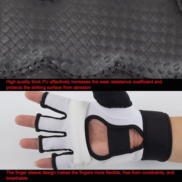 Half Fingers Adults Sandbag Training Boxing Gloves PU Leather Fitness Sparring Taekwondo Gloves, SIZE: L - Image 6