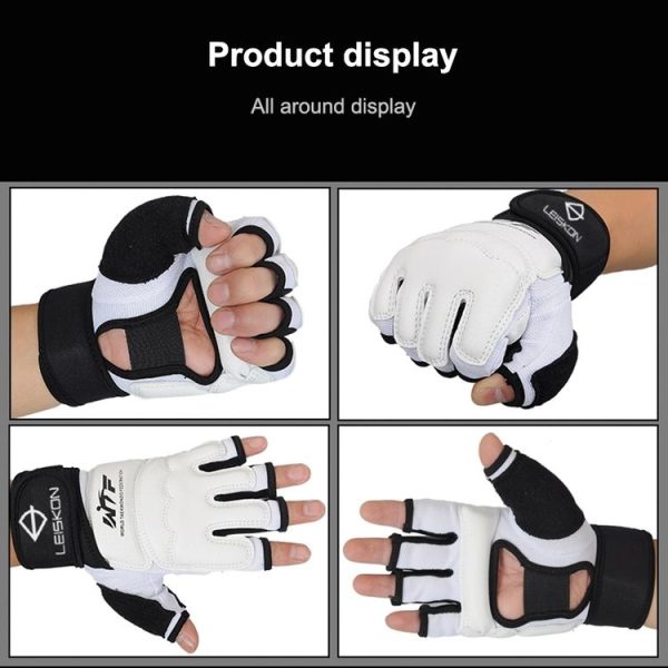 Half Fingers Adults Sandbag Training Boxing Gloves PU Leather Fitness Sparring Taekwondo Gloves, SIZE: L - Image 8