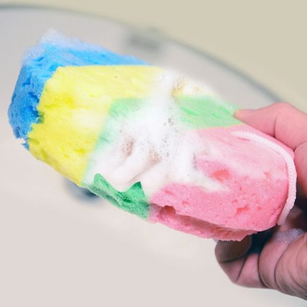 2 PCS Four-color Oval Seaweed Bath Sponge - Image 4