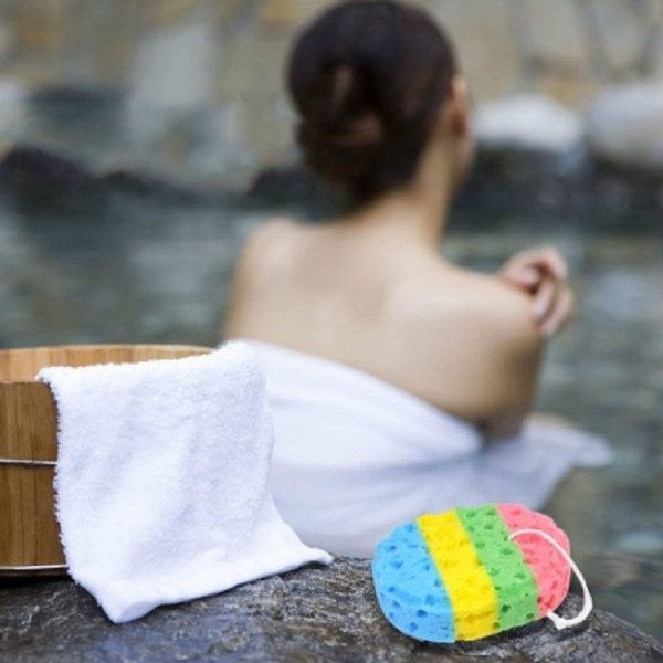 2 PCS Four-color Oval Seaweed Bath Sponge - Image 5