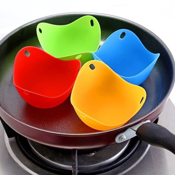 Silicone Egg Cooker Egg Bracket Kitchen Tools Pancake Cookware Bakeware Steam Eggs Plate Tray Red - Image 6