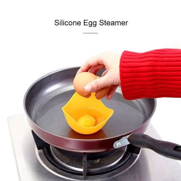 Silicone Egg Cooker Egg Bracket Kitchen Tools Pancake Cookware Bakeware Steam Eggs Plate Tray Red - Image 7