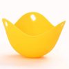 Silicone Egg Cooker Egg Bracket Kitchen Tools Pancake Cookware Bakeware Steam Eggs Plate Tray Yellow
